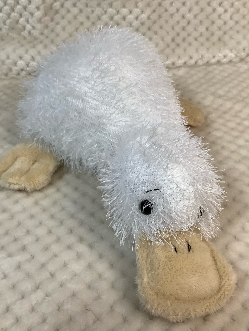 GANZ Webkinz HM021 Googles White Plush Platypus Stuffed Animal Toy No Code